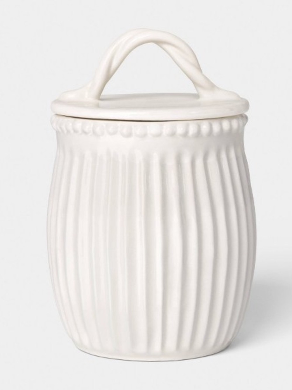 THRESHOLD NWT Beaded Cream Ceramic Large Canister